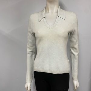 Artisan 100% Cashmere Pale Blue Polo Sweater Medium